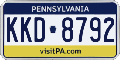PA license plate KKD8792