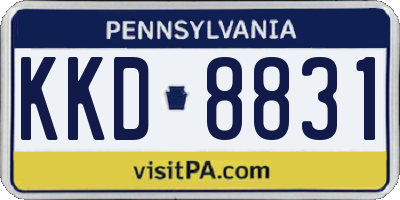 PA license plate KKD8831