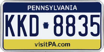 PA license plate KKD8835
