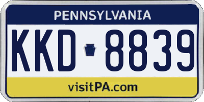 PA license plate KKD8839