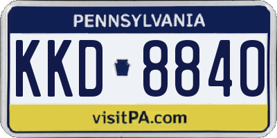 PA license plate KKD8840