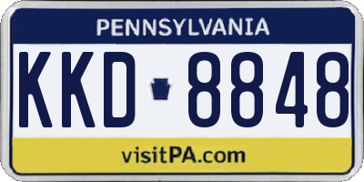 PA license plate KKD8848