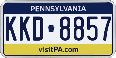 PA license plate KKD8857