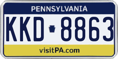 PA license plate KKD8863