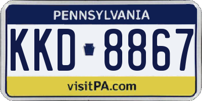 PA license plate KKD8867
