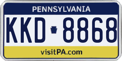 PA license plate KKD8868