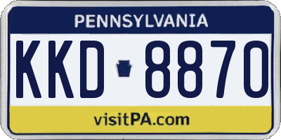 PA license plate KKD8870