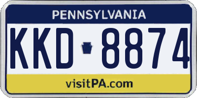 PA license plate KKD8874