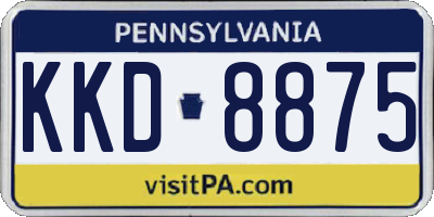 PA license plate KKD8875