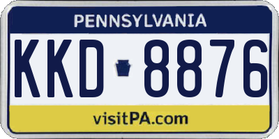 PA license plate KKD8876