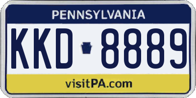 PA license plate KKD8889