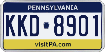 PA license plate KKD8901