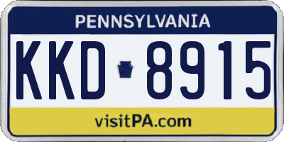 PA license plate KKD8915