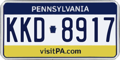 PA license plate KKD8917