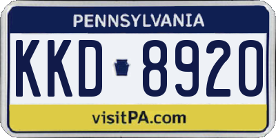 PA license plate KKD8920
