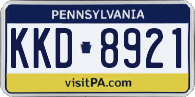 PA license plate KKD8921