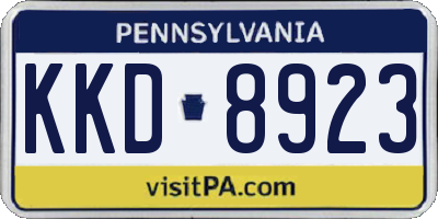 PA license plate KKD8923