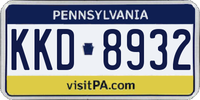 PA license plate KKD8932