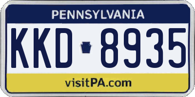 PA license plate KKD8935