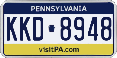 PA license plate KKD8948