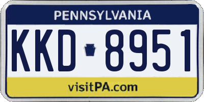 PA license plate KKD8951