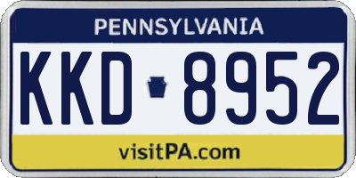 PA license plate KKD8952