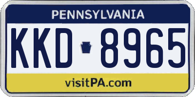 PA license plate KKD8965