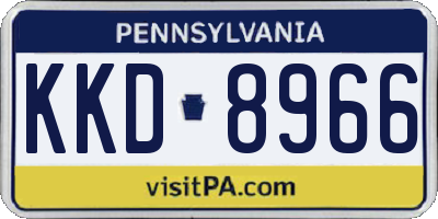 PA license plate KKD8966