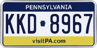 PA license plate KKD8967