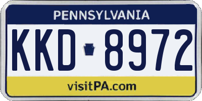 PA license plate KKD8972