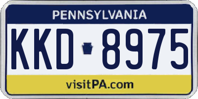 PA license plate KKD8975