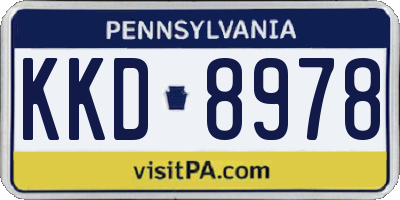 PA license plate KKD8978