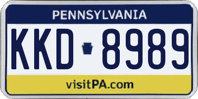 PA license plate KKD8989