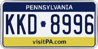 PA license plate KKD8996