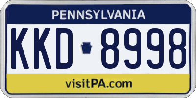 PA license plate KKD8998