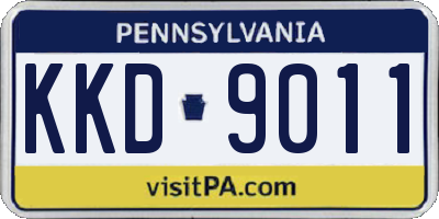PA license plate KKD9011