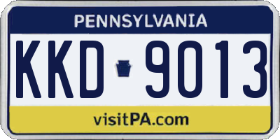 PA license plate KKD9013