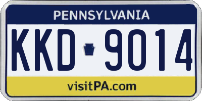 PA license plate KKD9014