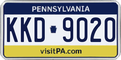 PA license plate KKD9020
