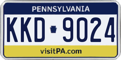 PA license plate KKD9024