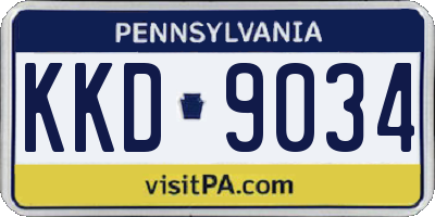PA license plate KKD9034