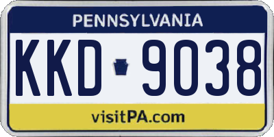 PA license plate KKD9038