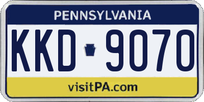 PA license plate KKD9070