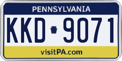 PA license plate KKD9071