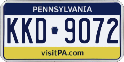 PA license plate KKD9072