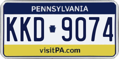 PA license plate KKD9074