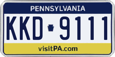 PA license plate KKD9111