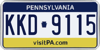 PA license plate KKD9115