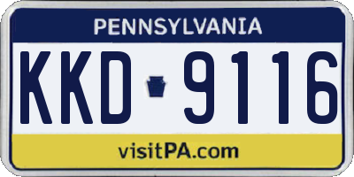 PA license plate KKD9116