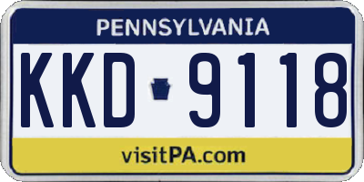 PA license plate KKD9118